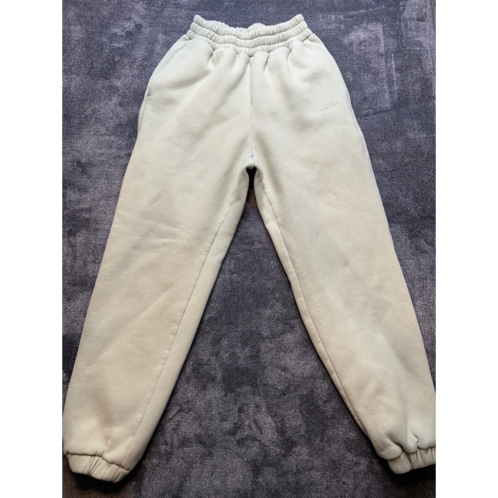 Comfrt Light Sage Green Fleece Lined Sweatpants Joggers Small Relaxed Fit - 254